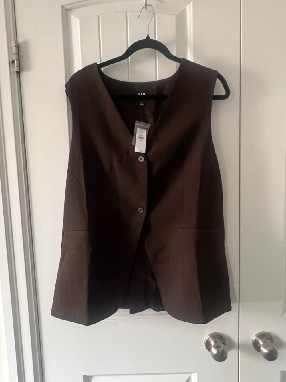 GAP Brown Sleeveless Button Vest - Picture 2 of 7
